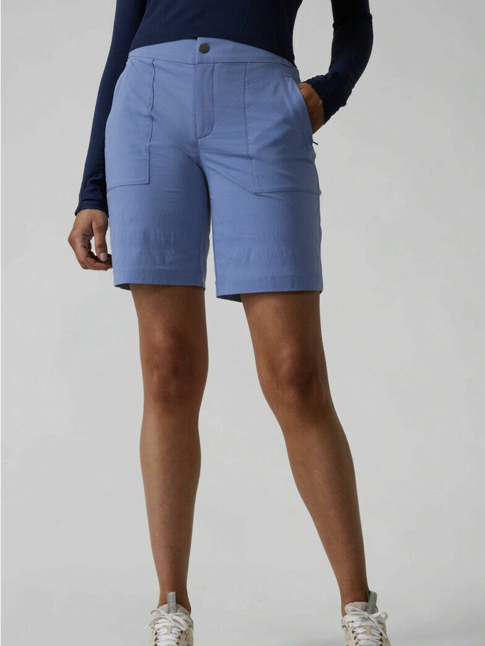 Athleta Trekkie Bermuda 2.0 Athletic Shorts Blue 9" Womens Size 2 Hiking Causual